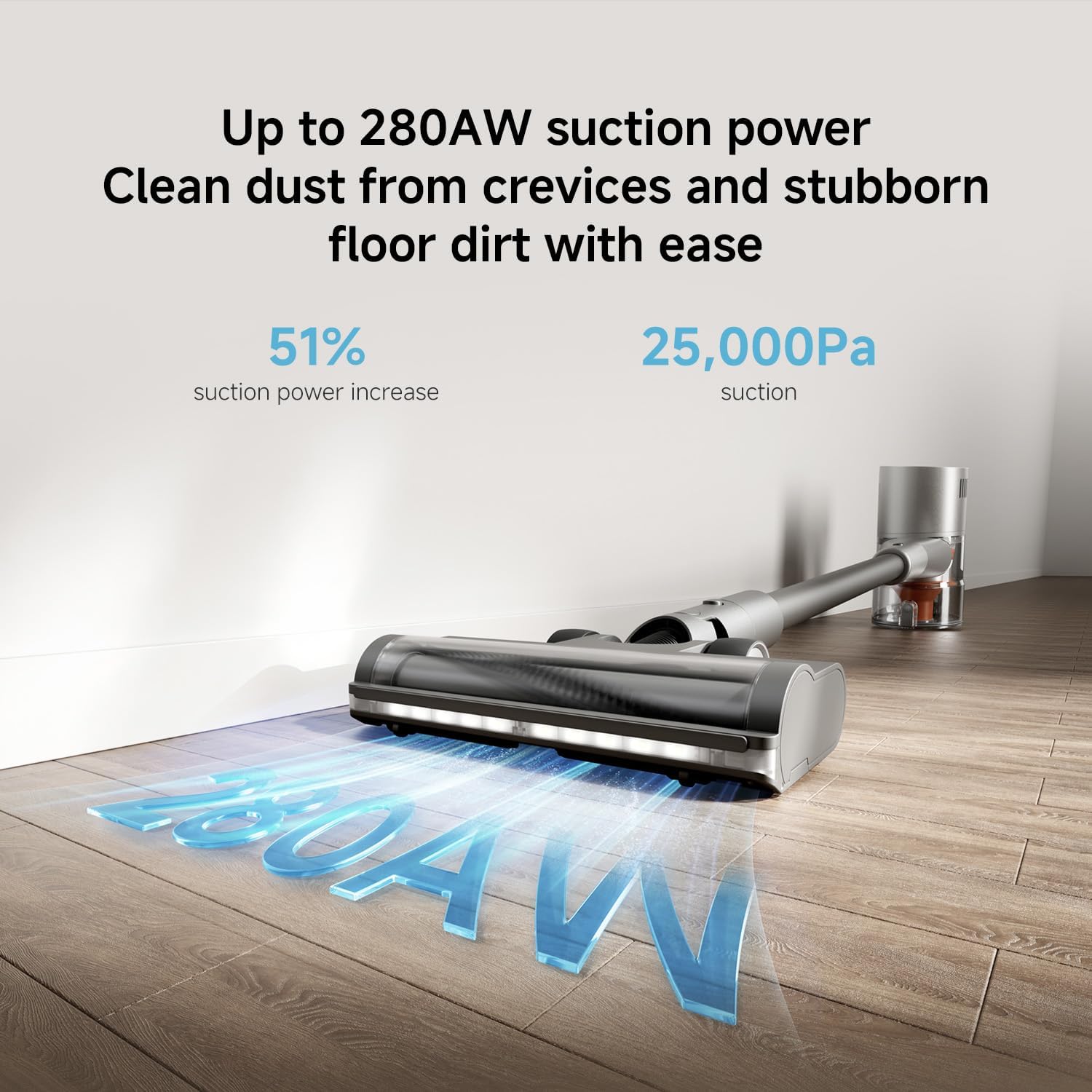 نمایش قدرت مکش 280AW معادل 25000 پاسکال جارو شارژی شیائومی G30 Max