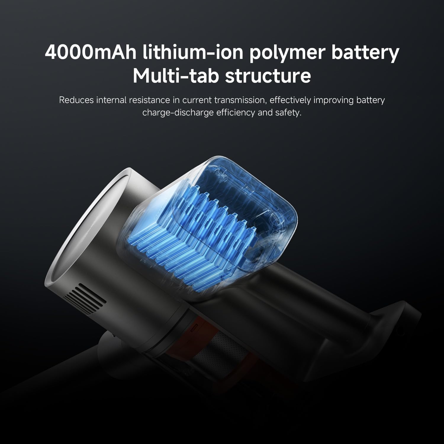 باتری 4000 میلی‌آمپری با ظرفیت بالا در جارو شارژی شیائومی G30 Max
