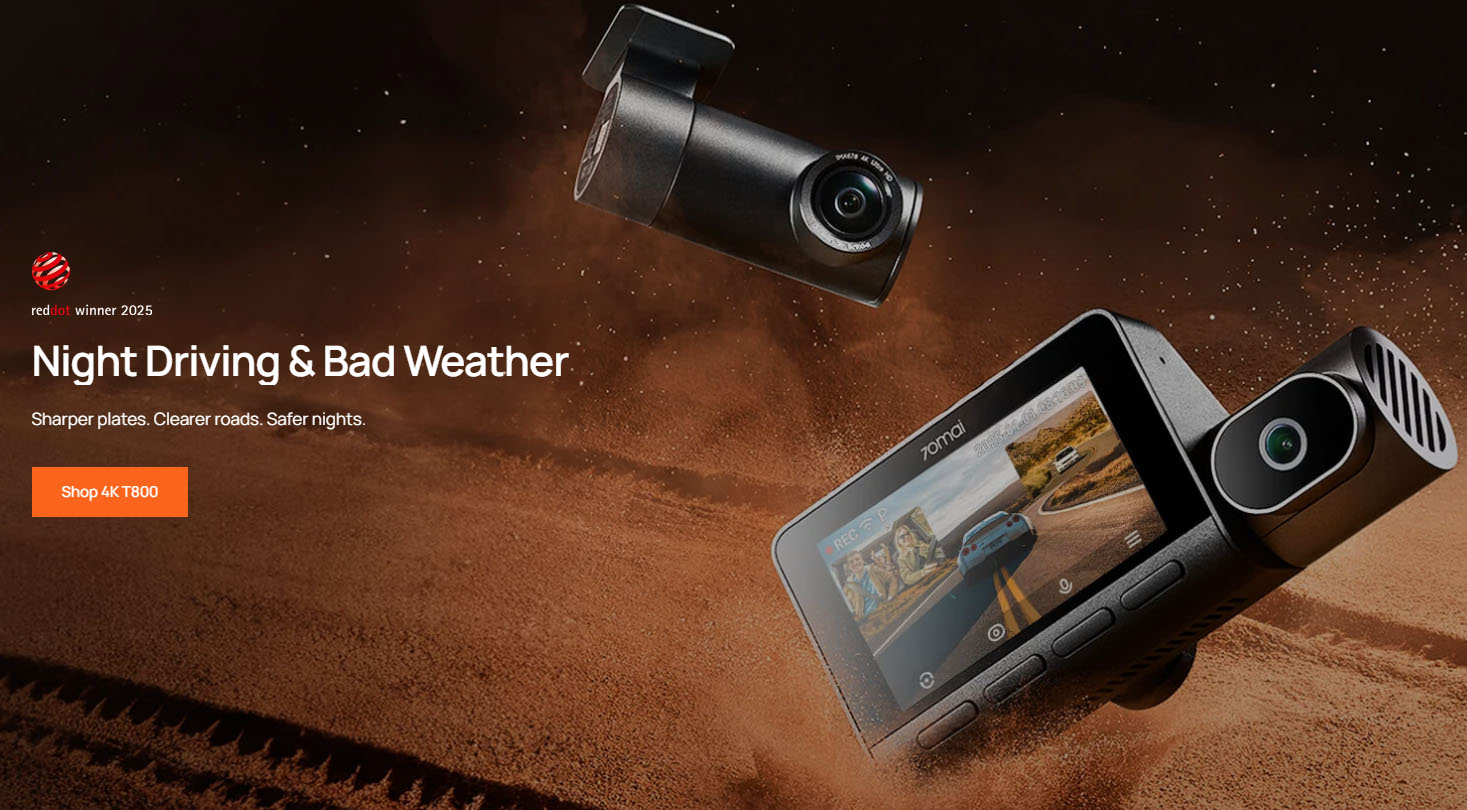 مشخصات دوربین خودرو 70mai 4K A810S HDR Set